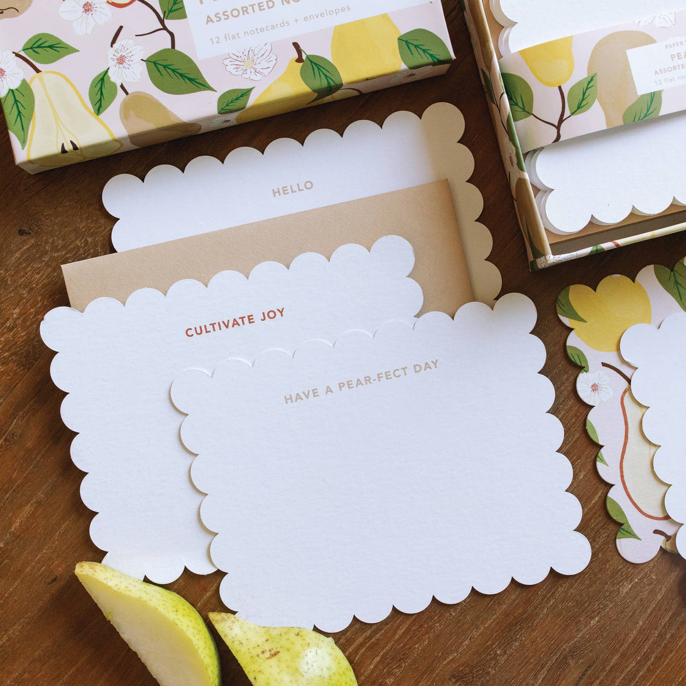 Pear Tree Assorted Flat Notecard Set