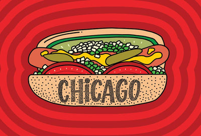 Chicago Style Hot Dog Postcard