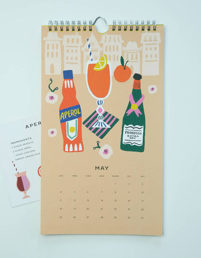 Cocktails 2025 Wall Calendar