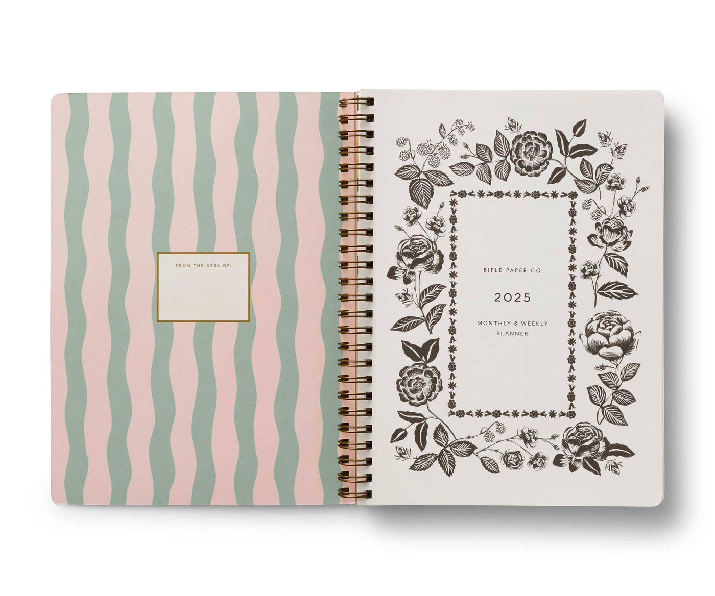 2025 Roses 12-Month Softcover Spiral Planner