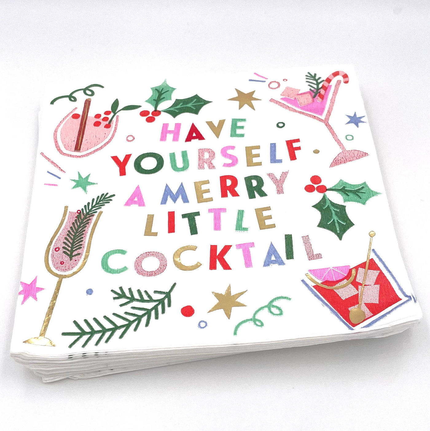 Merry Little Cocktail Christmas Napkins