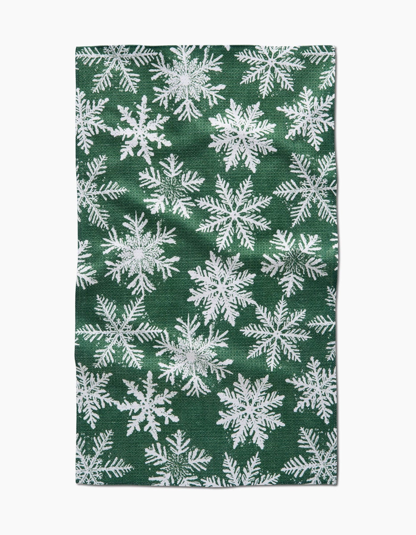 Snowy Days Green Kitchen Towel