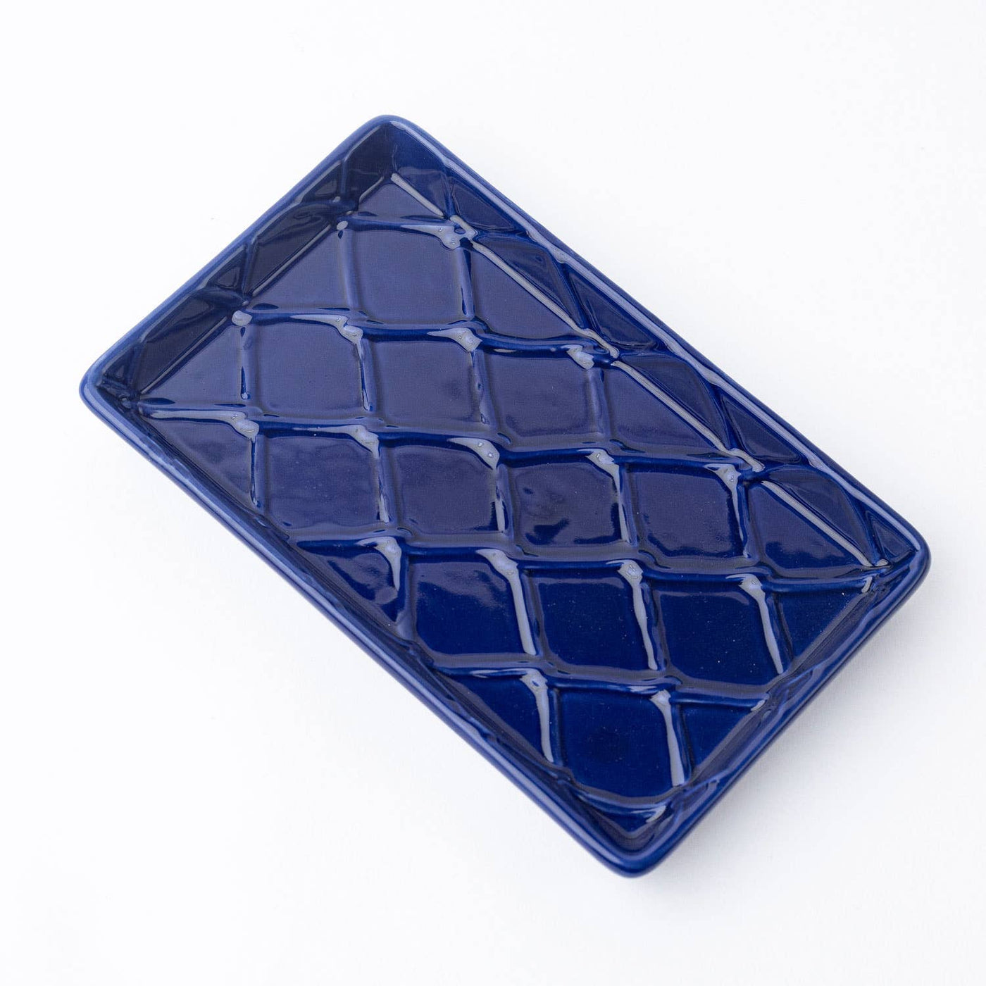 Navy Textured Guest Towel Tray