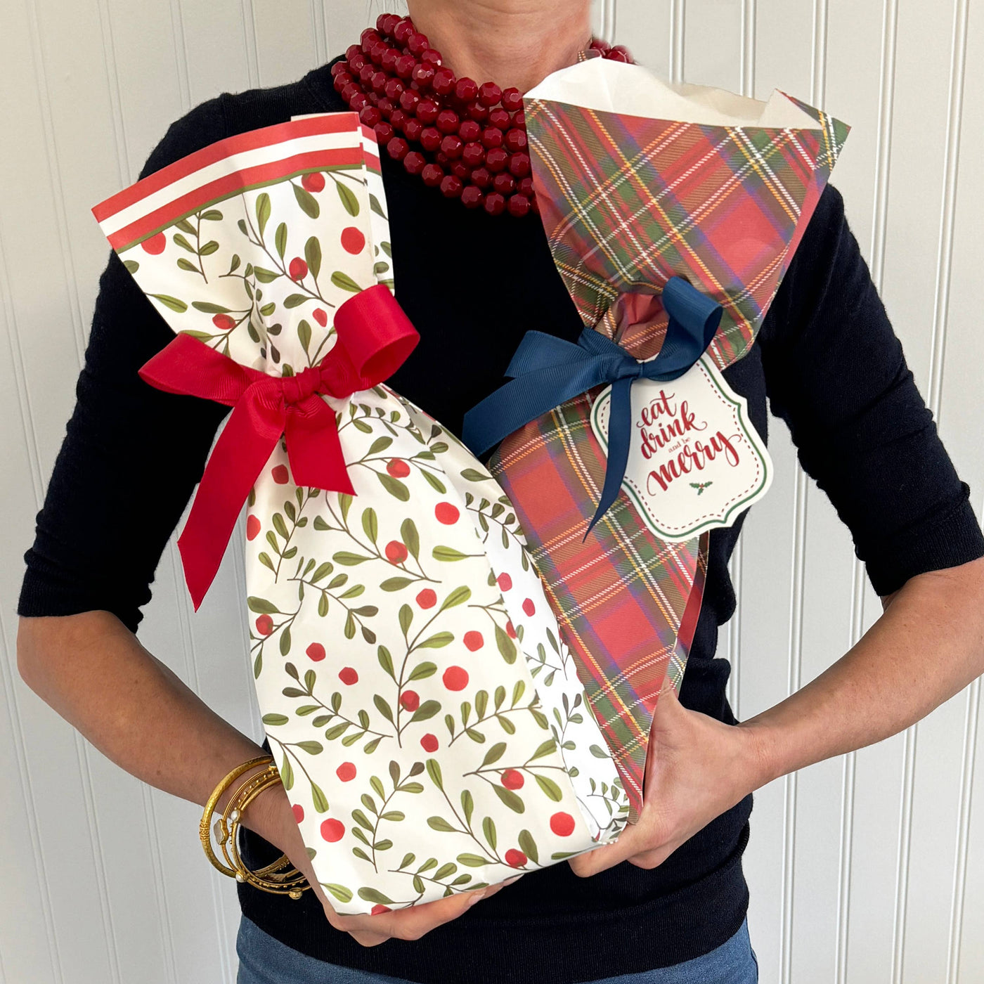 Paper Wine Bags, Mod Holly