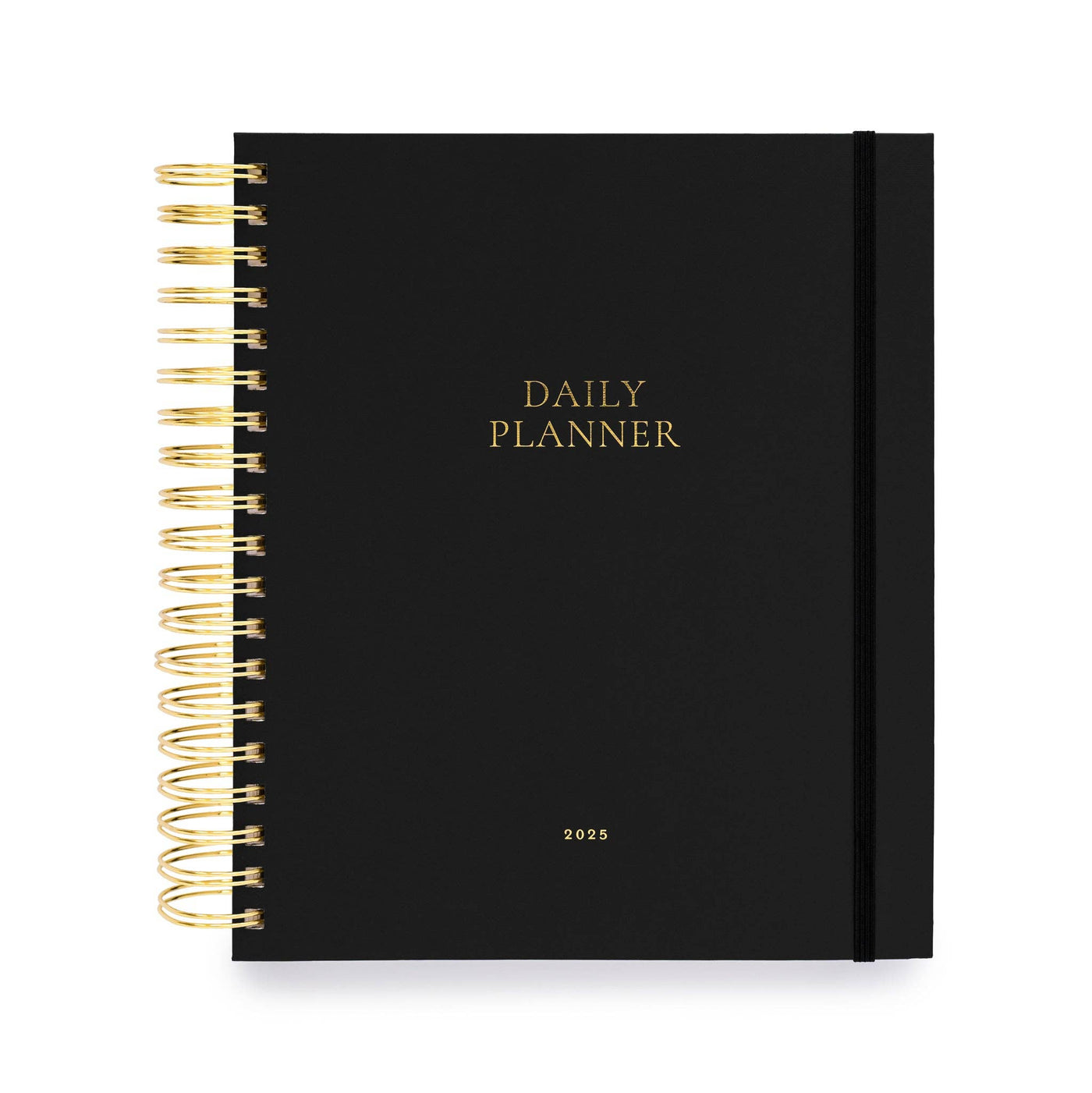 2025 Black Daily Spiral Planner