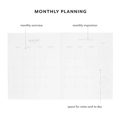 2026 Black Swiss Dot Monthly Planner