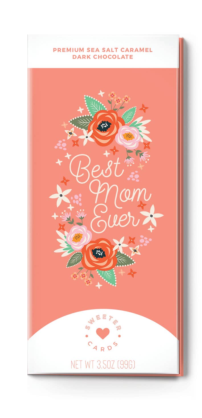 Mother's Day Card with Chocolate Bar Inside: Best Mom Ever