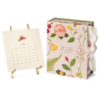 2026 Classic Desk Calendar with Gold Easel