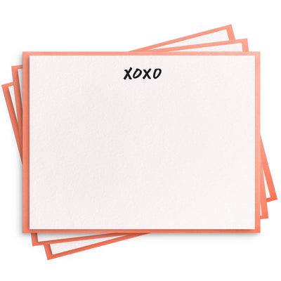 XOXO Flat Notes  - Letterpress Box Set of 8 Stationery