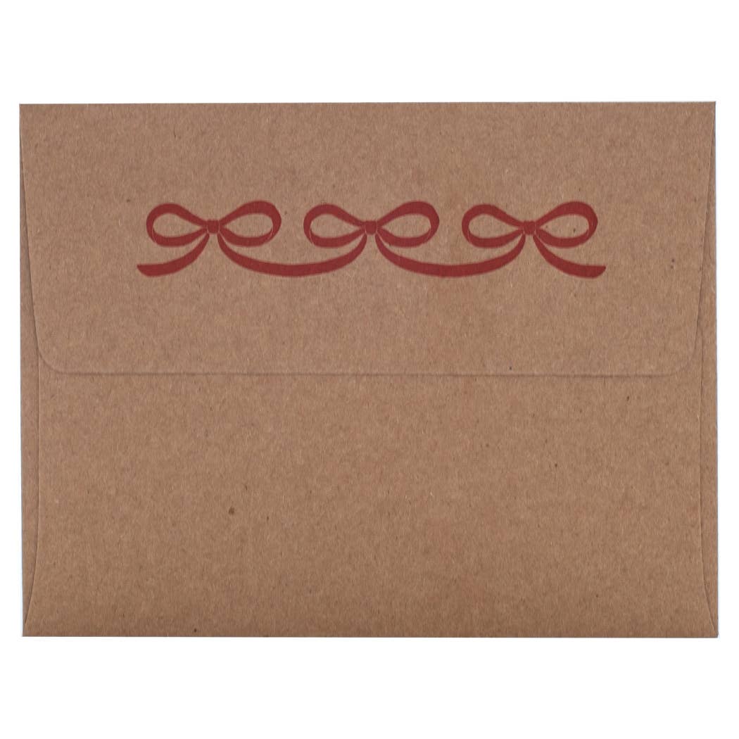 Red Bow Note Cards with Letterpress Envelopes