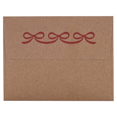 Red Bow Note Cards with Letterpress Envelopes