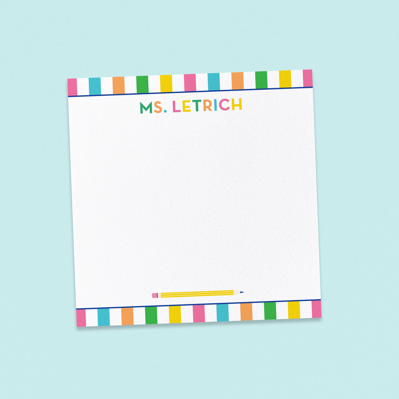 Colorful Stripe Teacher Notepad