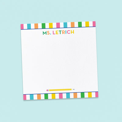 Colorful Stripe Teacher Notepad