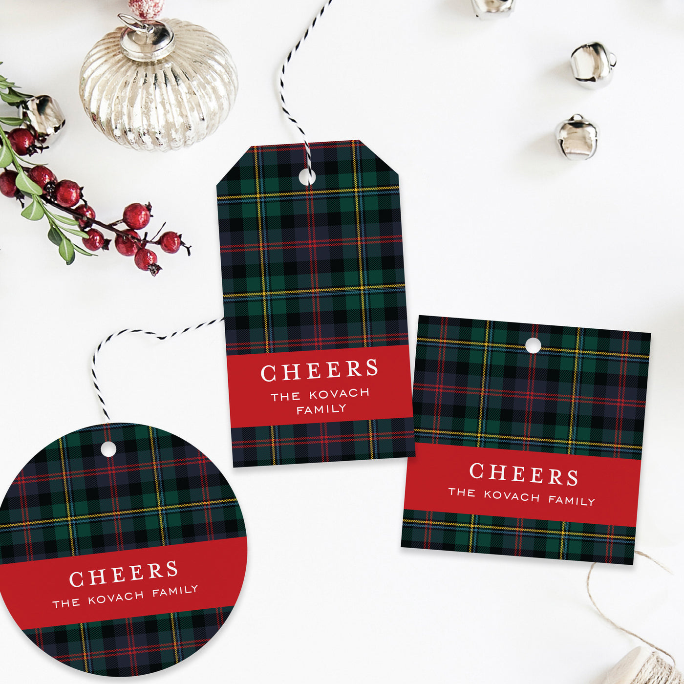Traditional Plaid Holiday Gift Tag