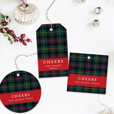 Traditional Plaid Holiday Gift Tag