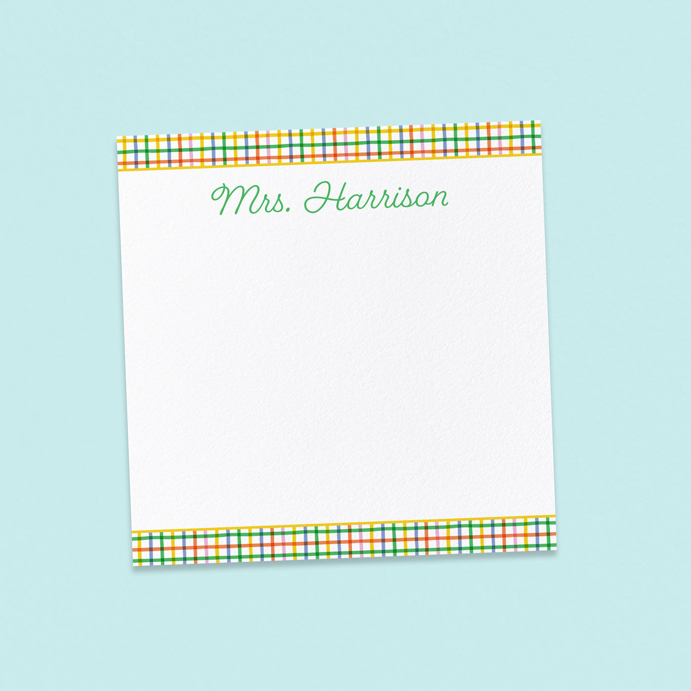 Bright Plaid teacher Notepad