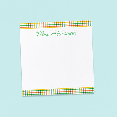 Bright Plaid teacher Notepad