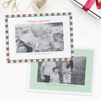 Colorful Border Personalized Photo Card