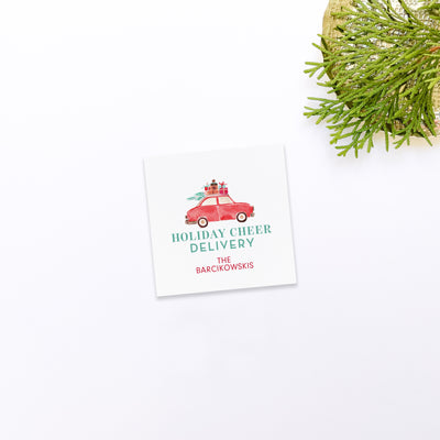 Vintage Car with Packages Gift Sticker