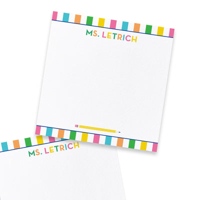 Colorful Stripe Teacher Notepad