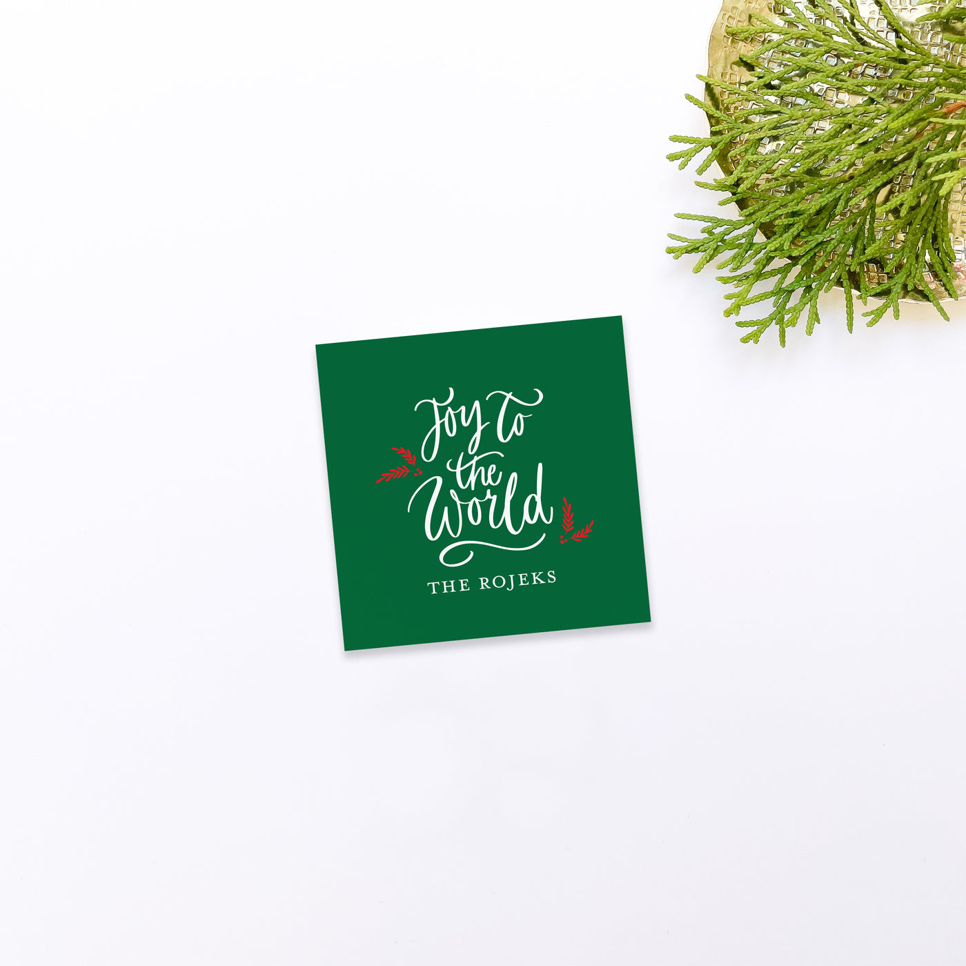 Green Joy to the World Gift Sticker