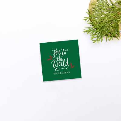 Green Joy to the World Gift Sticker