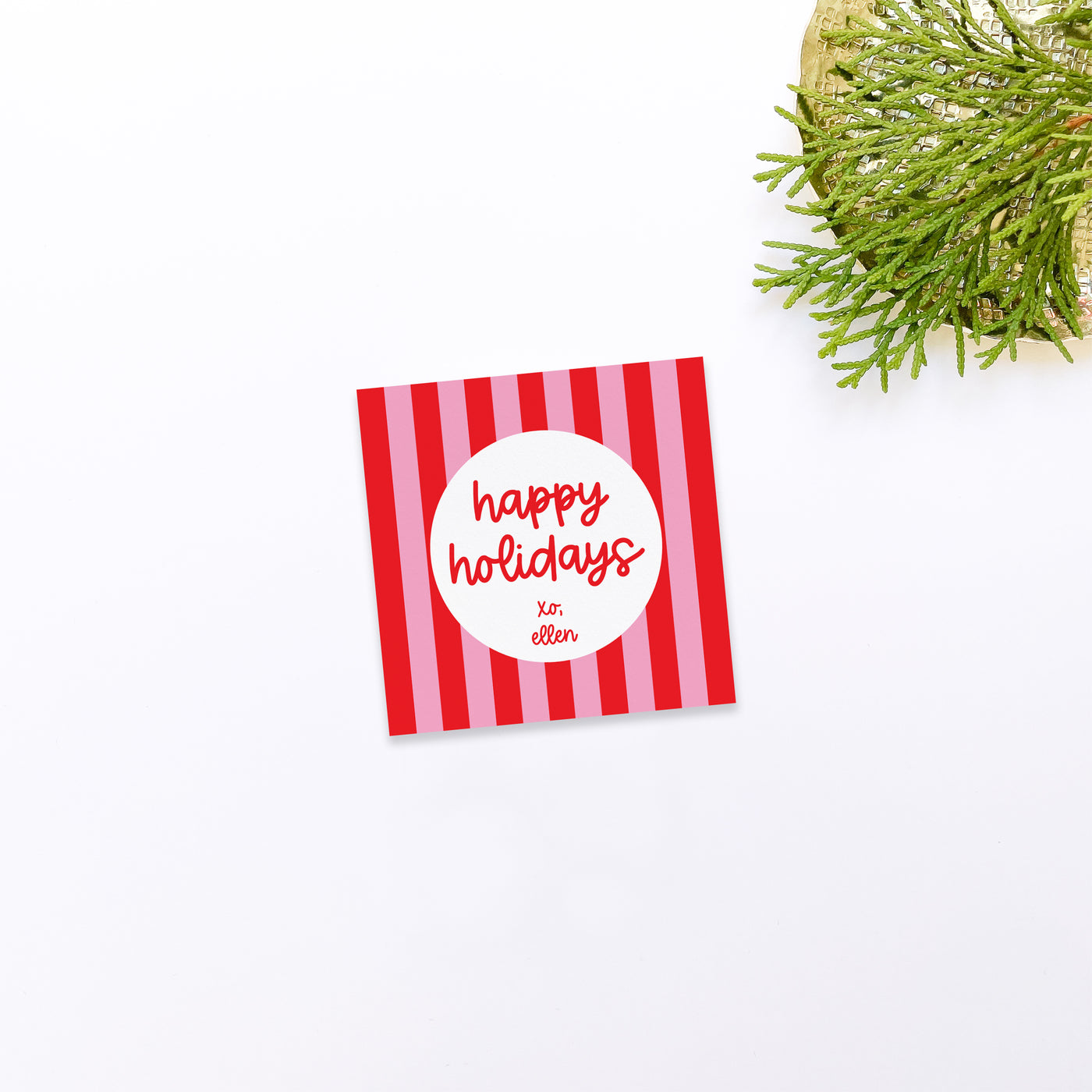 Pink and Red Stripe Gift Sticker