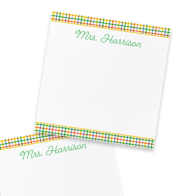 Bright Plaid teacher Notepad
