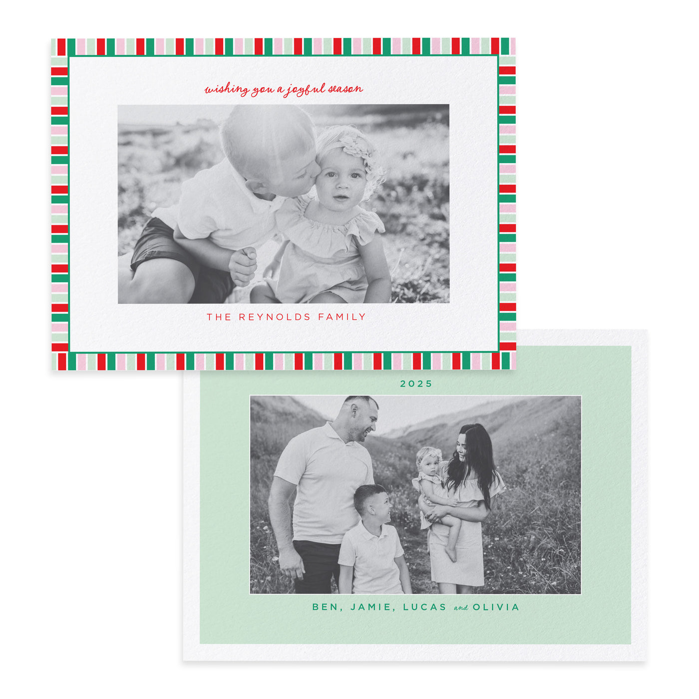 Colorful Border Personalized Photo Card