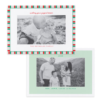 Colorful Border Personalized Photo Card