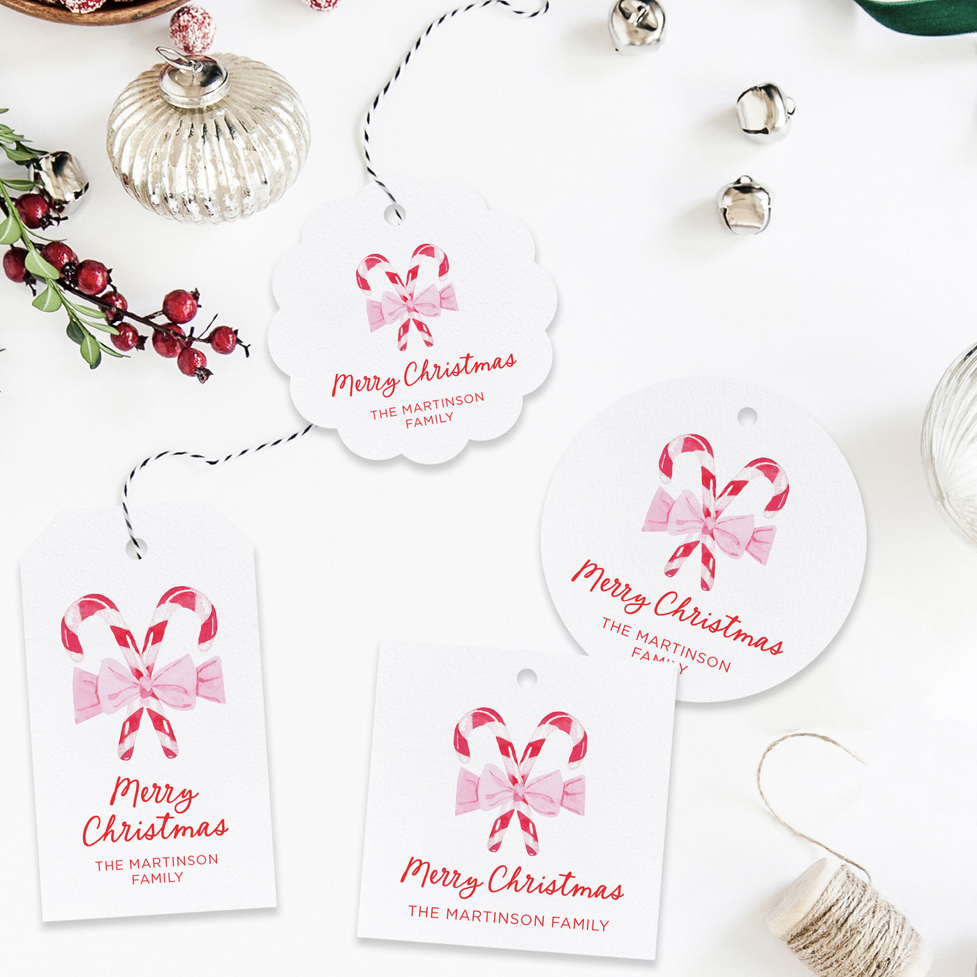 Candy Cane Holiday Gift Tag