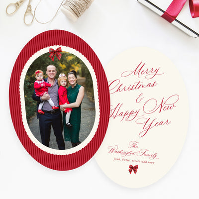 Oval Frame Personalized Photo Card