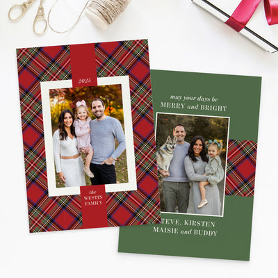 Traditional Plaid Personalized Photo Card