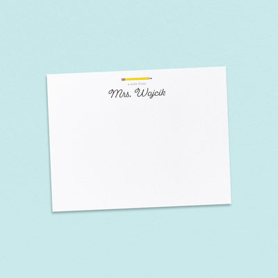 Yellow Pencil Teacher Notecards