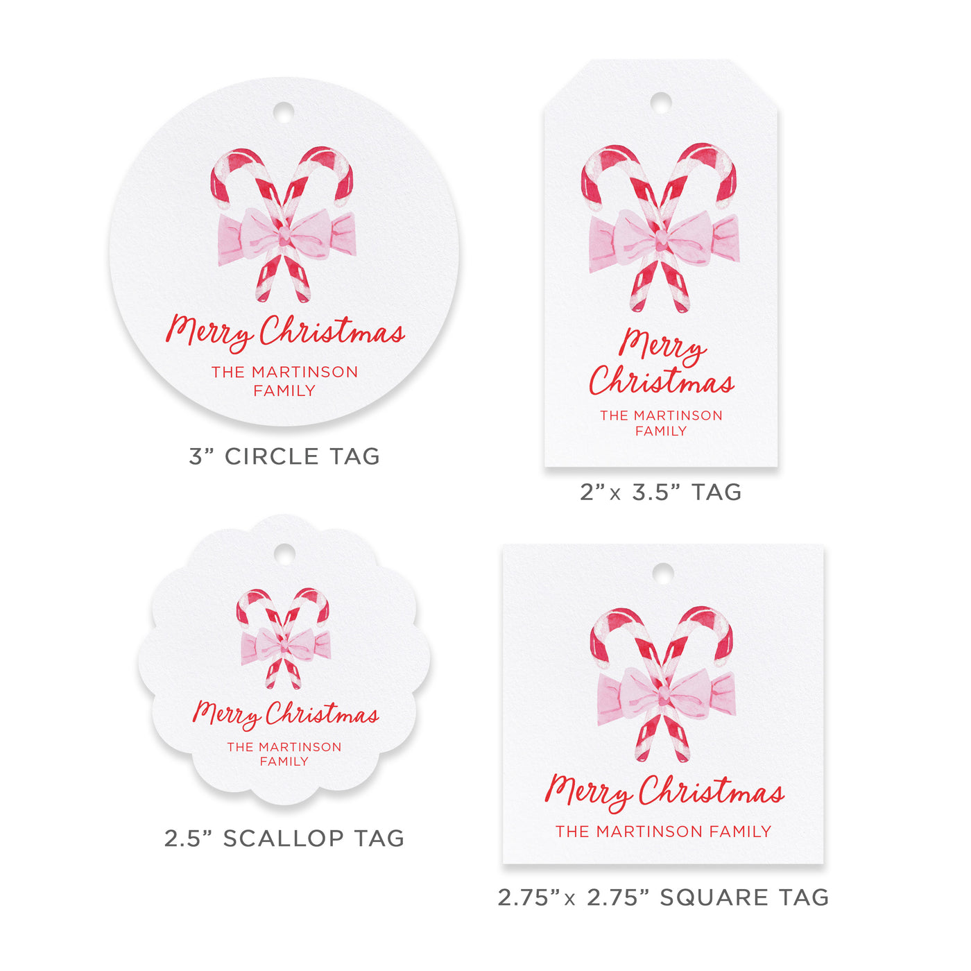 Candy Cane Holiday Gift Tag