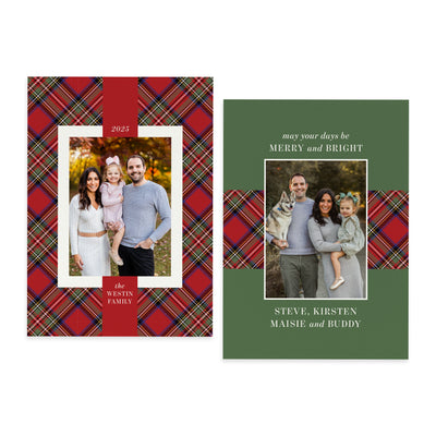 Traditional Plaid Personalized Photo Card