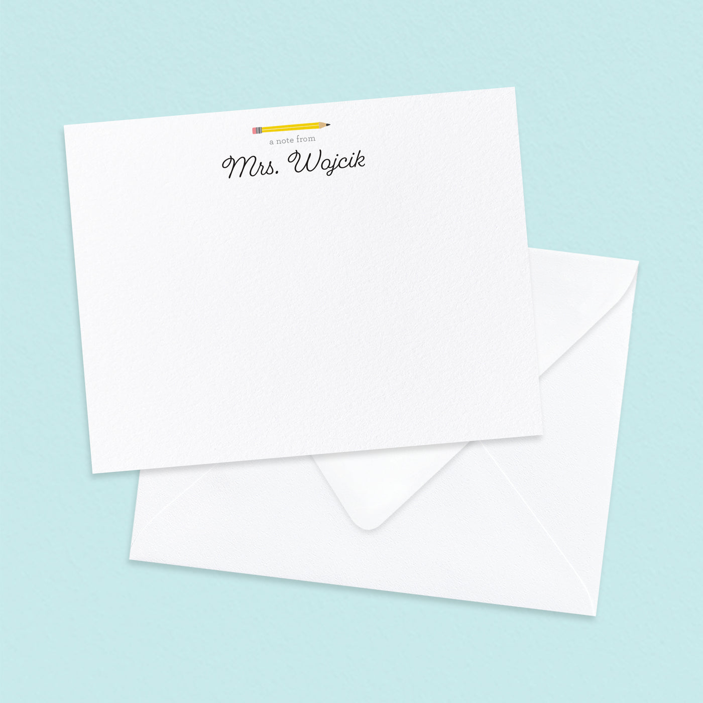 Yellow Pencil Teacher Notecards