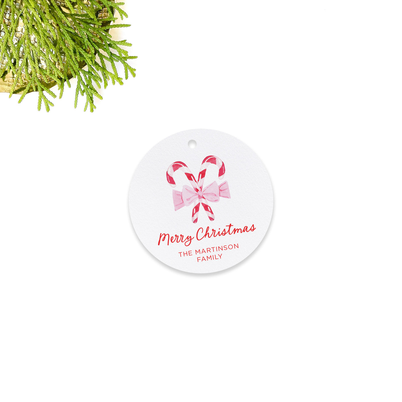 Candy Cane Holiday Gift Tag