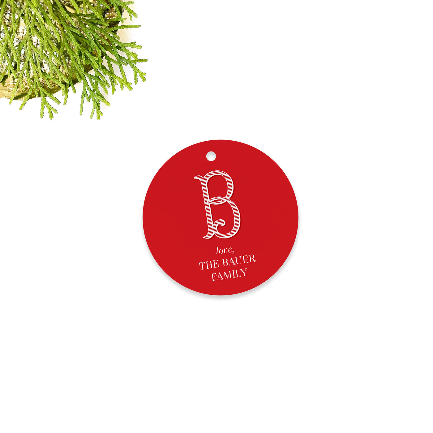 Vintage Monogram Holiday Gift Tag