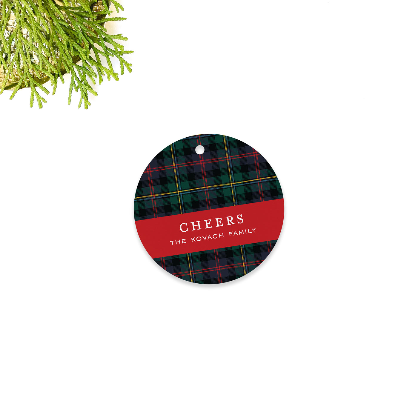 Traditional Plaid Holiday Gift Tag