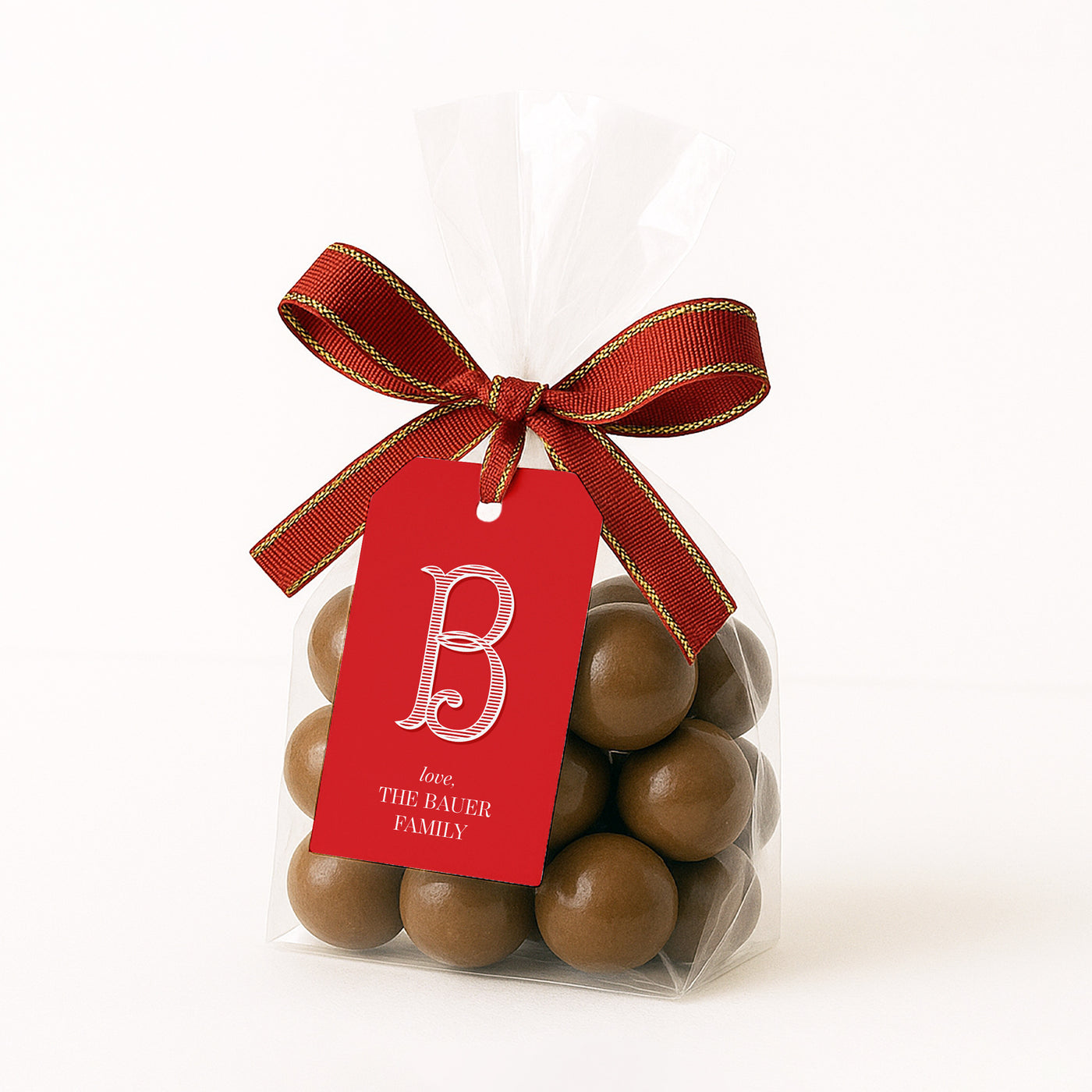 Vintage Monogram Holiday Gift Tag