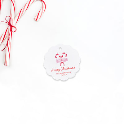 Candy Cane Holiday Gift Tag