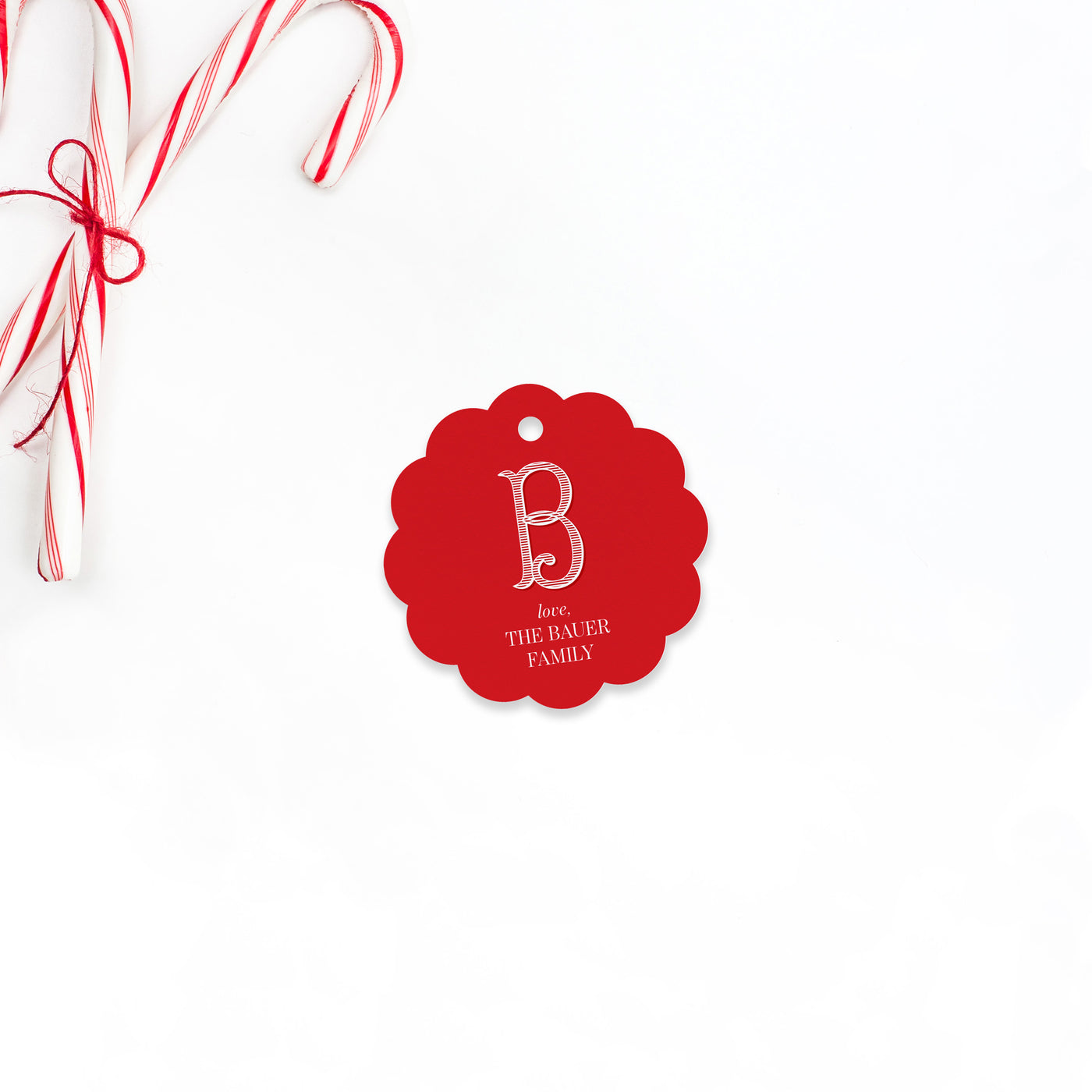 Vintage Monogram Holiday Gift Tag