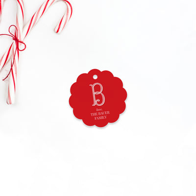Vintage Monogram Holiday Gift Tag
