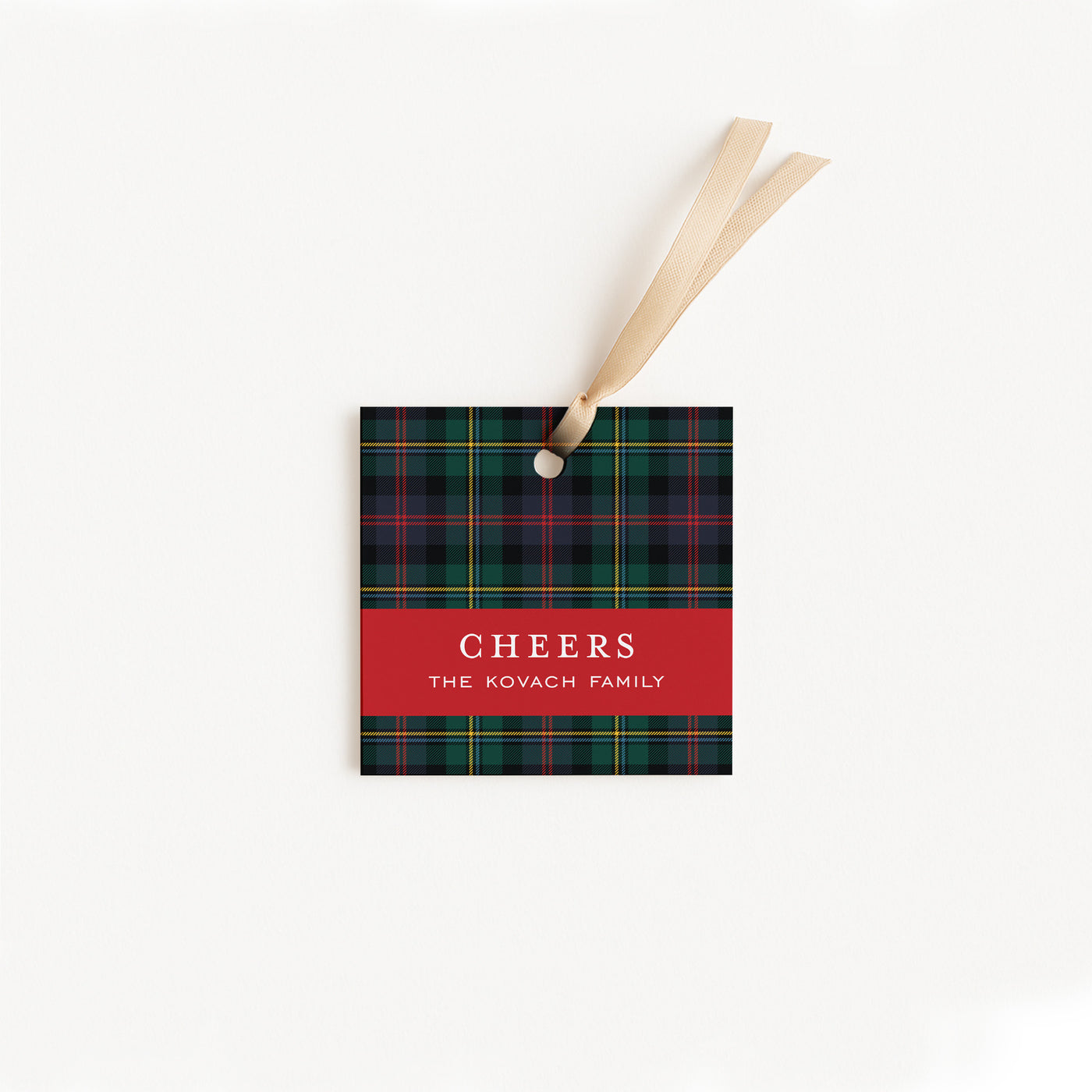 Traditional Plaid Holiday Gift Tag