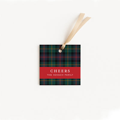 Traditional Plaid Holiday Gift Tag