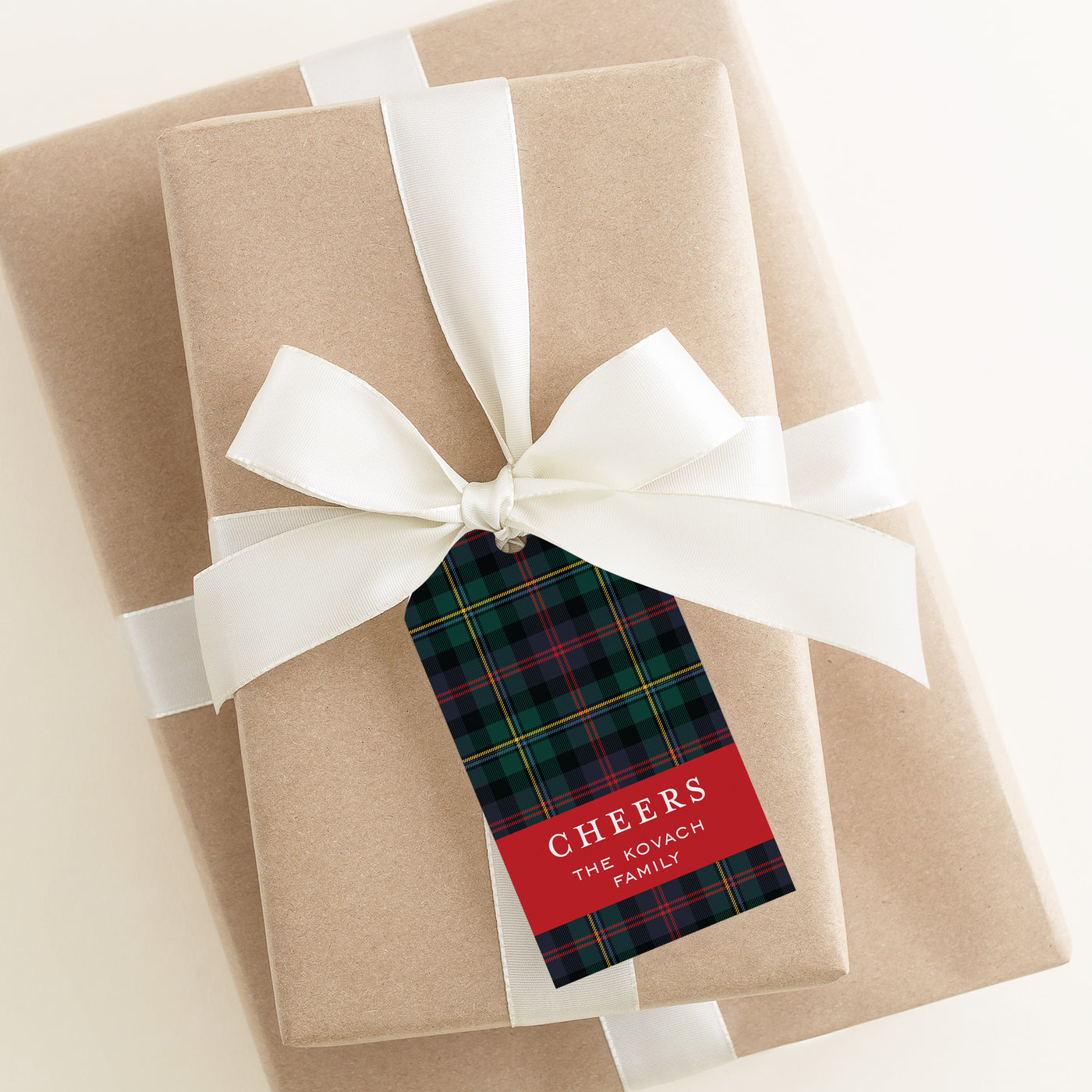 Traditional Plaid Holiday Gift Tag
