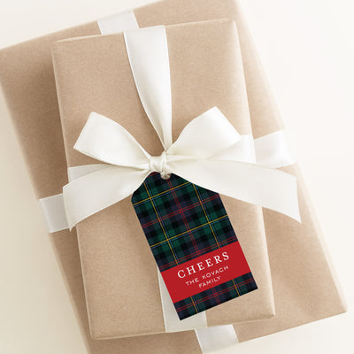 Traditional Plaid Holiday Gift Tag