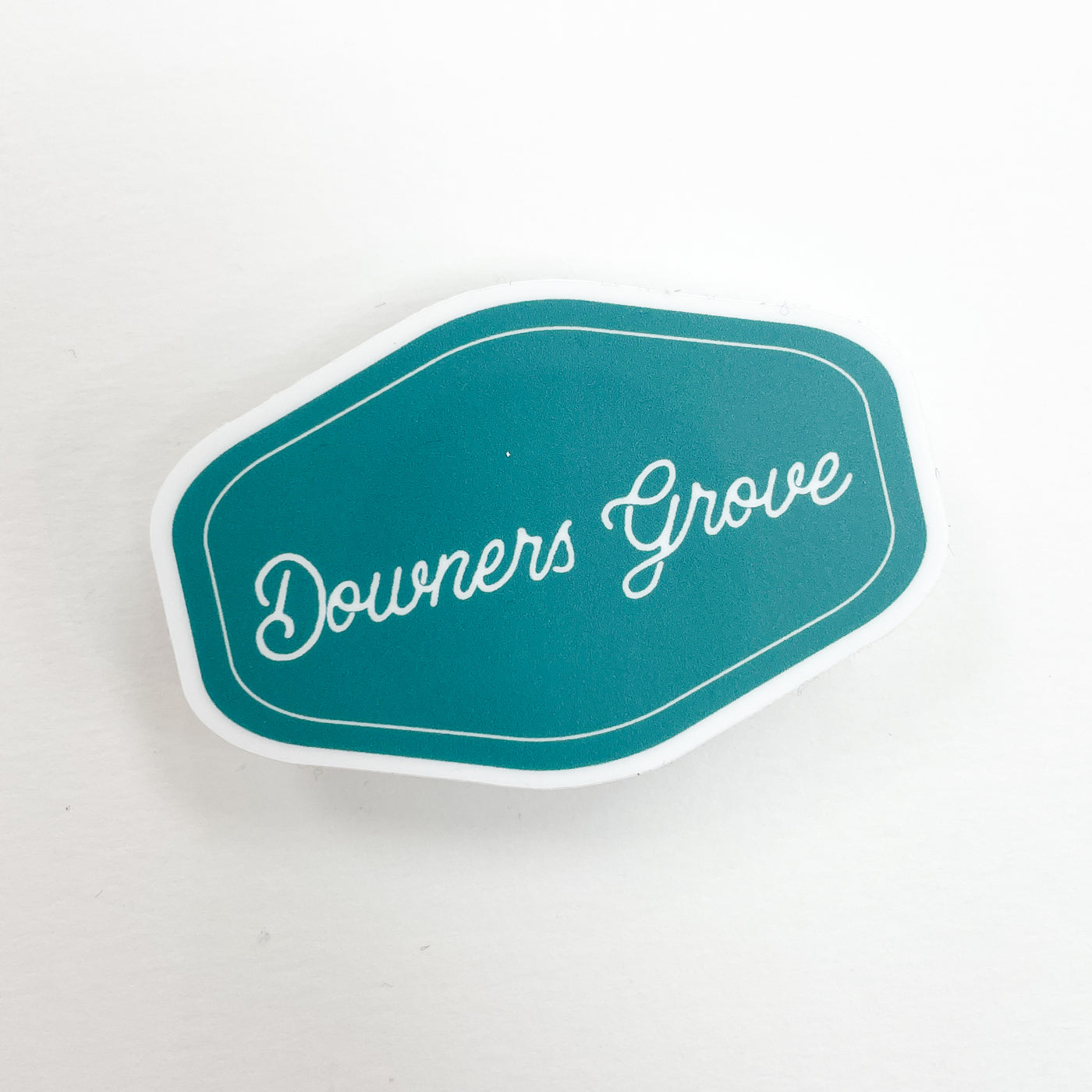 Teal Downers Grove Script Sticker