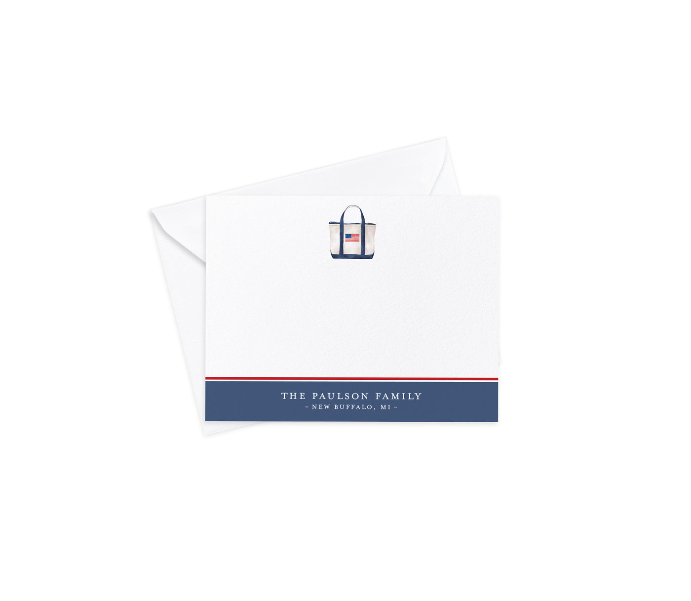 Boat Tote Flag Flat Notecards